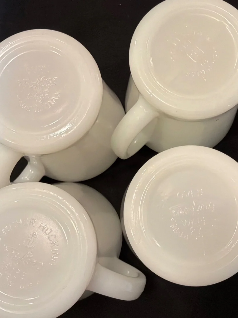Anchor Hocking/Fire King milk glass  set of 4 mugs